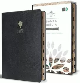 BIBLIA REINA VALERA 1960 LETRA GRANDE. SÍMIL PIEL NEGRO, ÍNDICE, TAMAÑO MANUAL