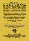 LIBRO DE CONIVROS CONTRA TEMPESTADES, CONTRA ORUGA Y ARAÑUELA