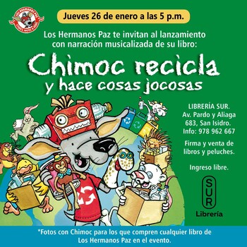 Cuentacuentos y presentación: Chimoc recicla y hace cosas jocosas | Jueves 26 de enero - 05:00pm