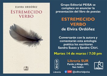 Presentación: Estremecido verbo de Elvira Ordóñez | Martes 14 de marzo - 07:30pm