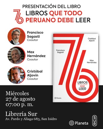 Presentación: 76 Libros que todo peruano debe leer  | Miércoles 27 de agosto - 07:00pm